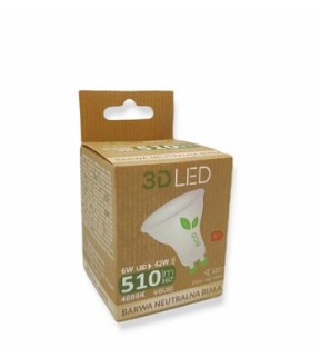 Żarówka 3D Led 510lm GU10 Barwa Ciepła
