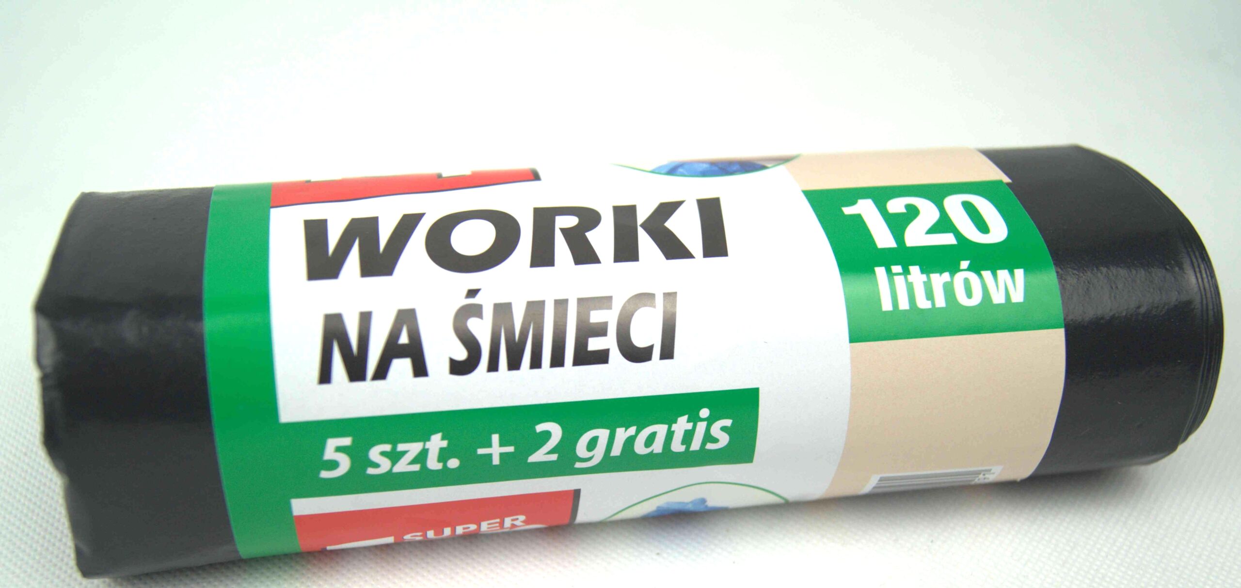 Worki na Śmieci 120l opak. 5+2szt gratis 70x110cm SuperTop, Oryginalne nie Podrabiane!! - obrazek 3