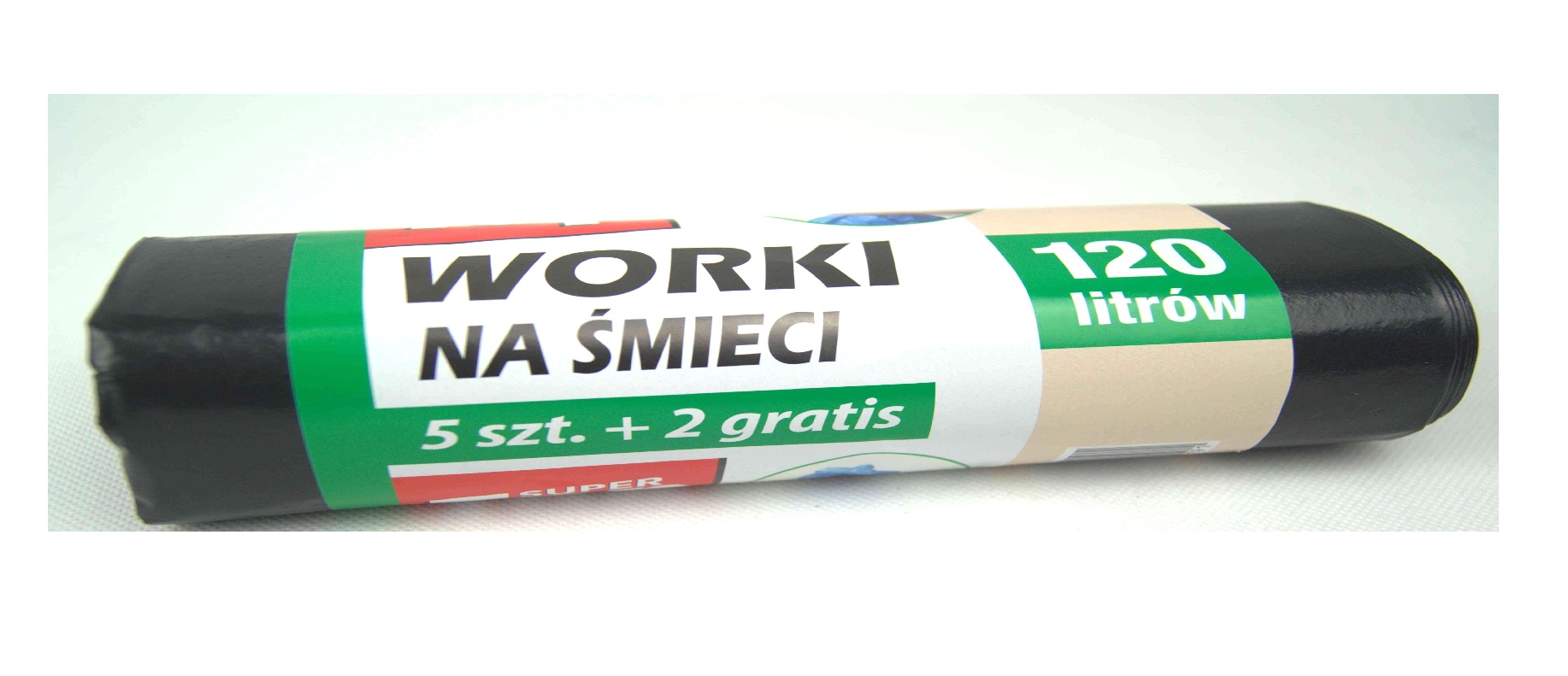 Worki na Śmieci 120l opak. 5+2szt gratis 70x110cm SuperTop, Oryginalne nie Podrabiane!!