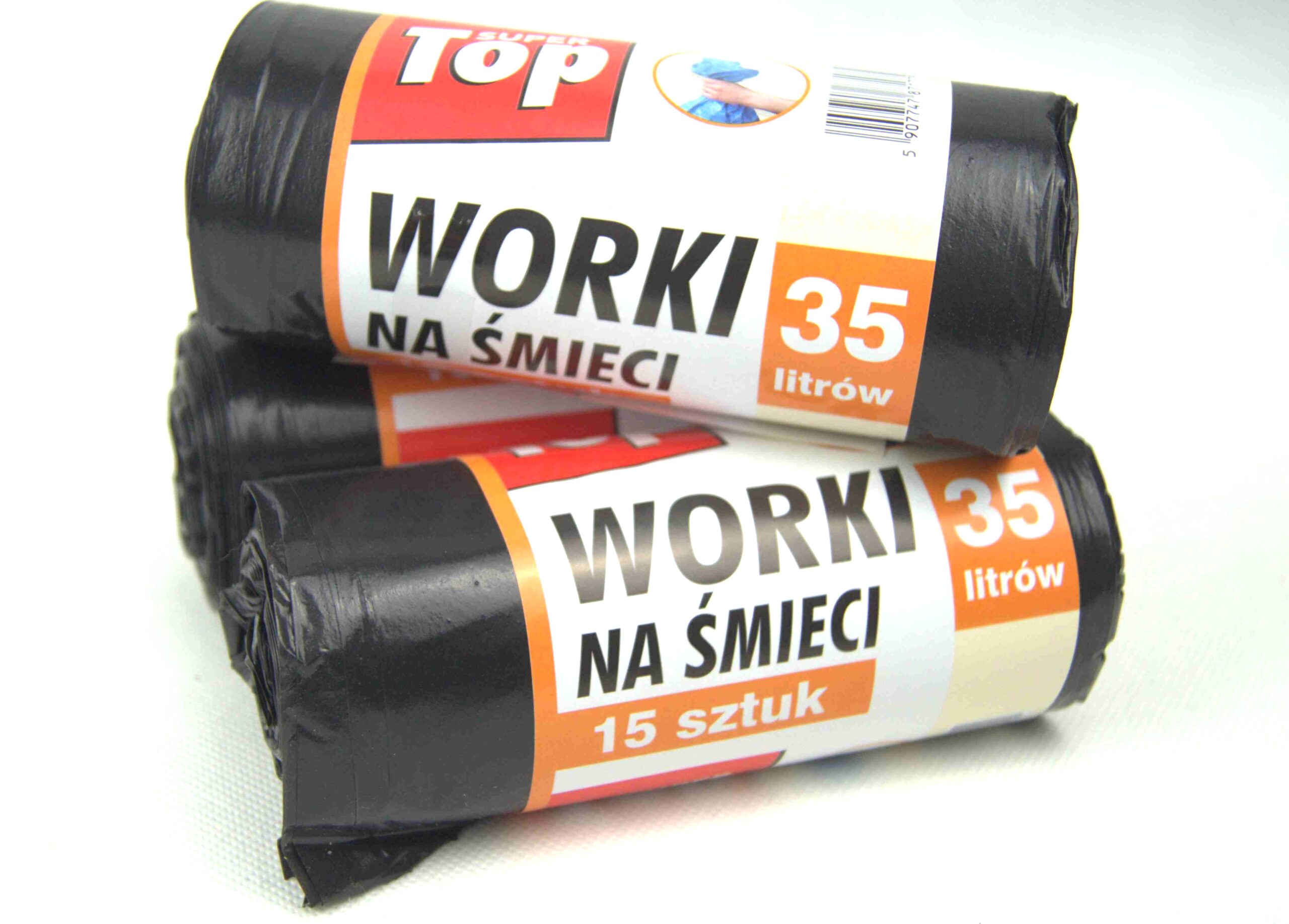 Worki na Śmieci 35l Opakowania 15szt 50x60cm SuperTop oryginalne, nie podrabiane!! - obrazek 2